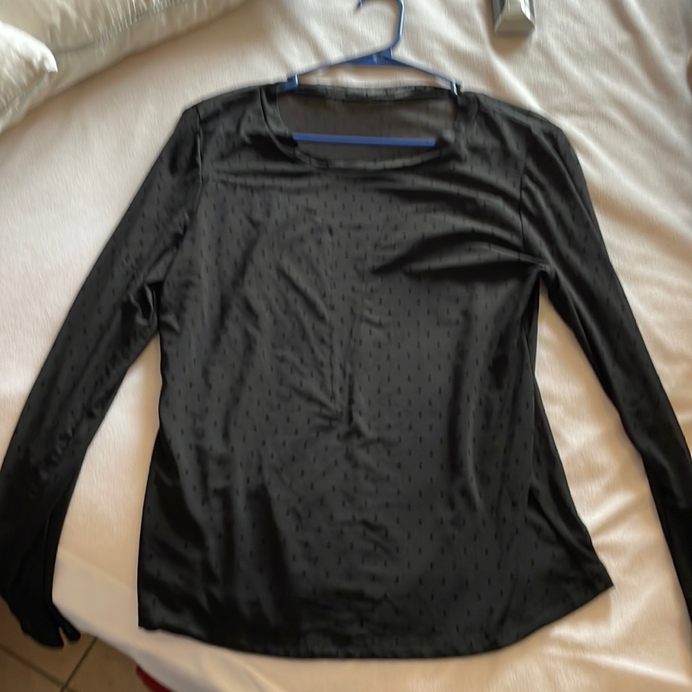 Sheer black long sleeve shirt